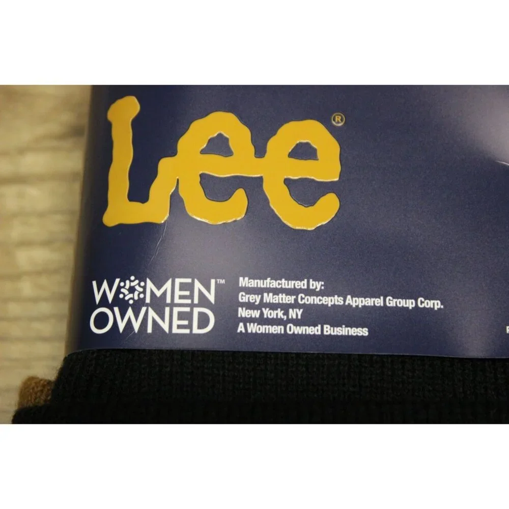 Lee workwear ribbed‎ fold cuff knit beanie pack of 2 brown black